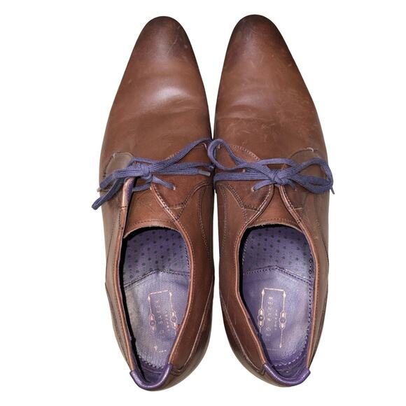 Ted Baker Martt 2 Brown Burnished Leather Derby Shoes    Size: US 11 main image 8